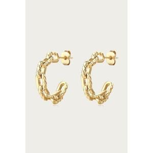 NEW F+H STUDIOS ramones hammered chain hoops in gold